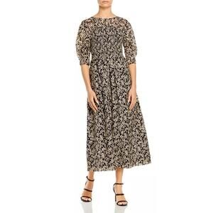 Rebecca Taylor Ruched Osaka Midi Dress Size Medium